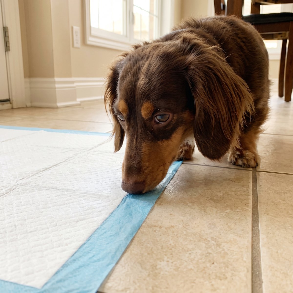 Dog on the Milo Pad washable pee pad