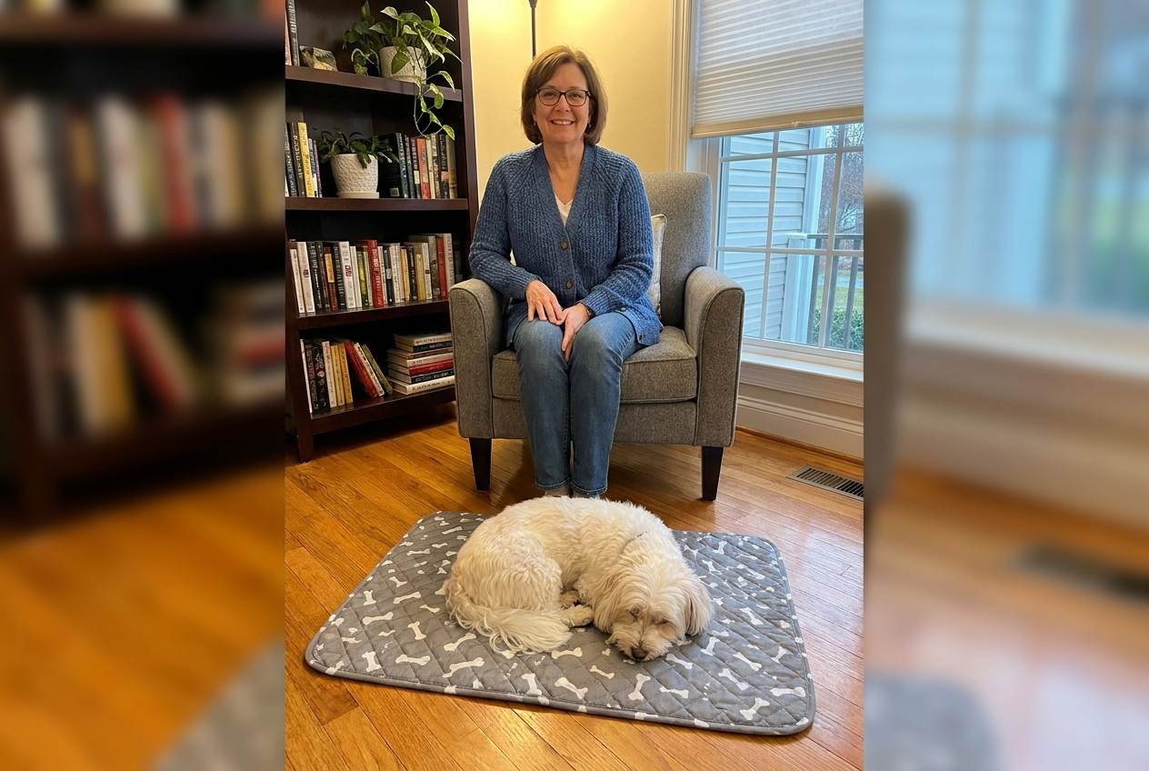Milo Pad customer photo: dog on the pad at home