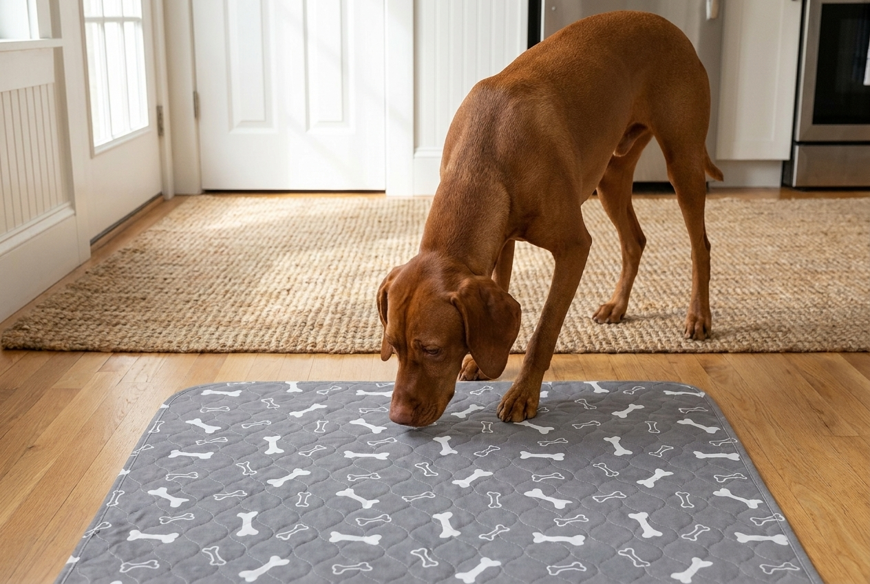 Step 2: your dog sniffs the Milo Pad and picks up the scent cue