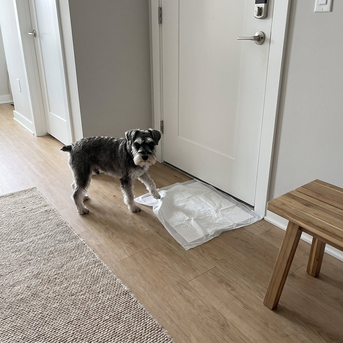 Dog on the Milo Pad washable pee pad